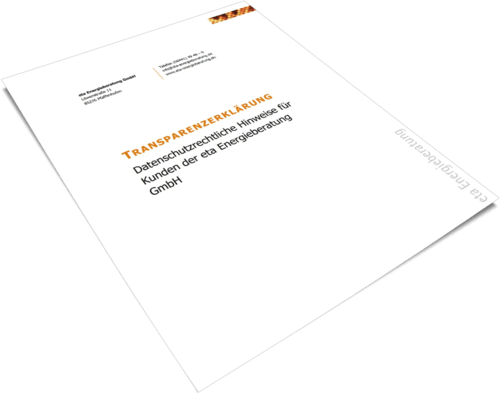 Deckblatt Transparenzerklärung - eta Energieberatung